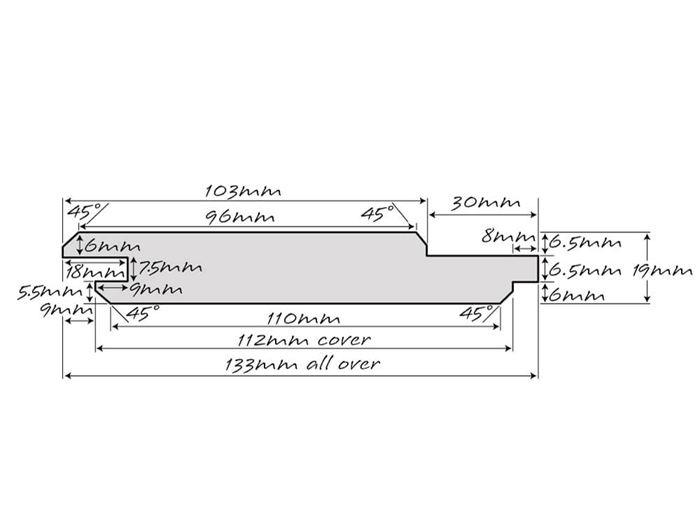Shiplap cladding profile